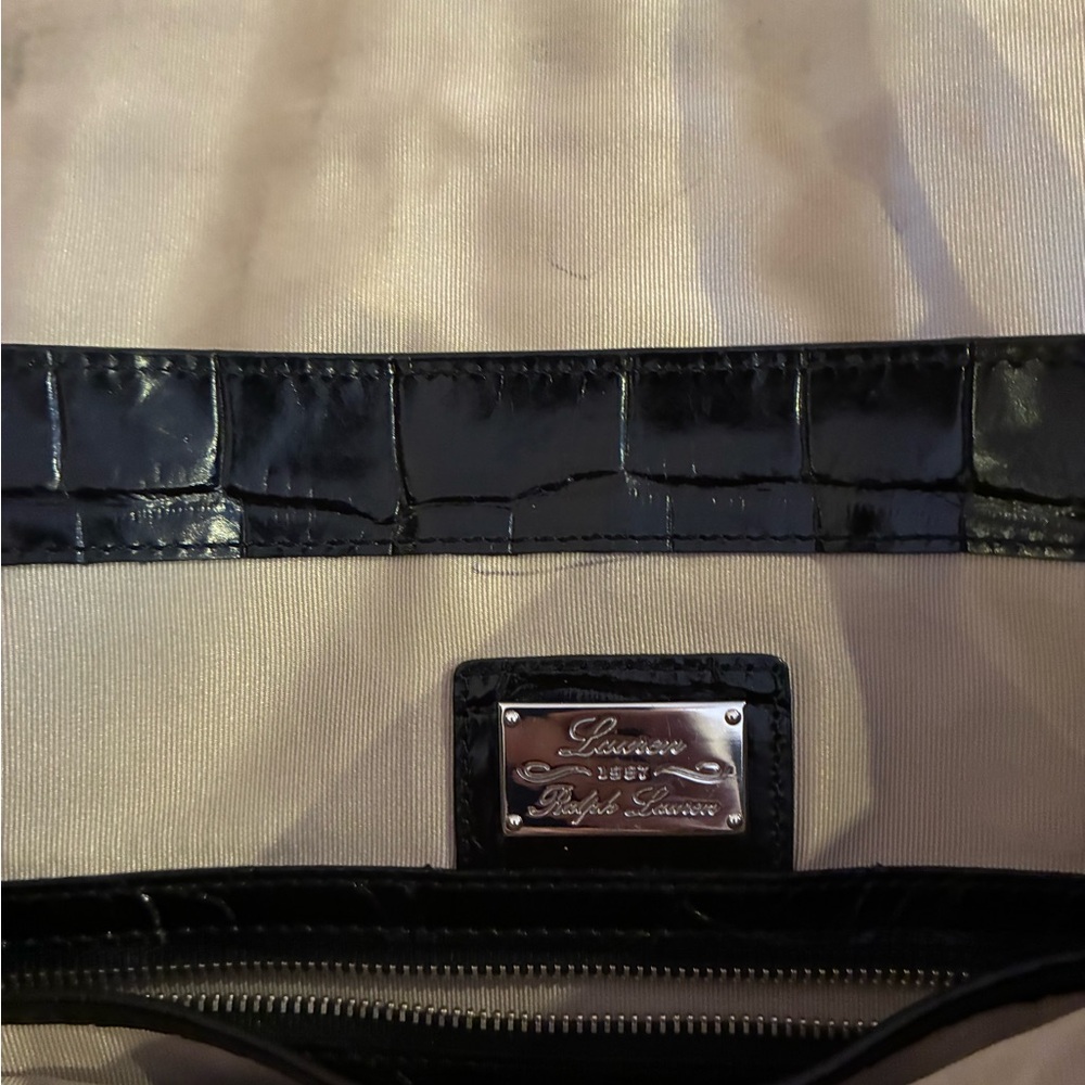Classic Ralph Lauren crossbody leather bag w/croc-embossed detailing - Picture 12 of 13